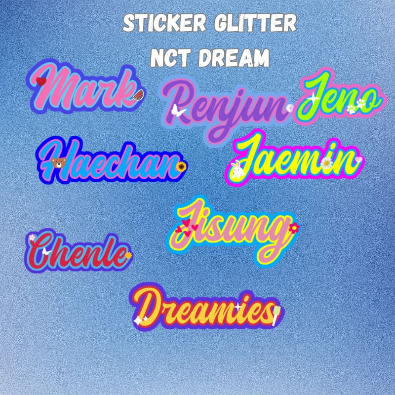 สติกเกอร์ ลาย NCT Dream Glitter NCT Dream Member Name สําหรับตกแต่ง