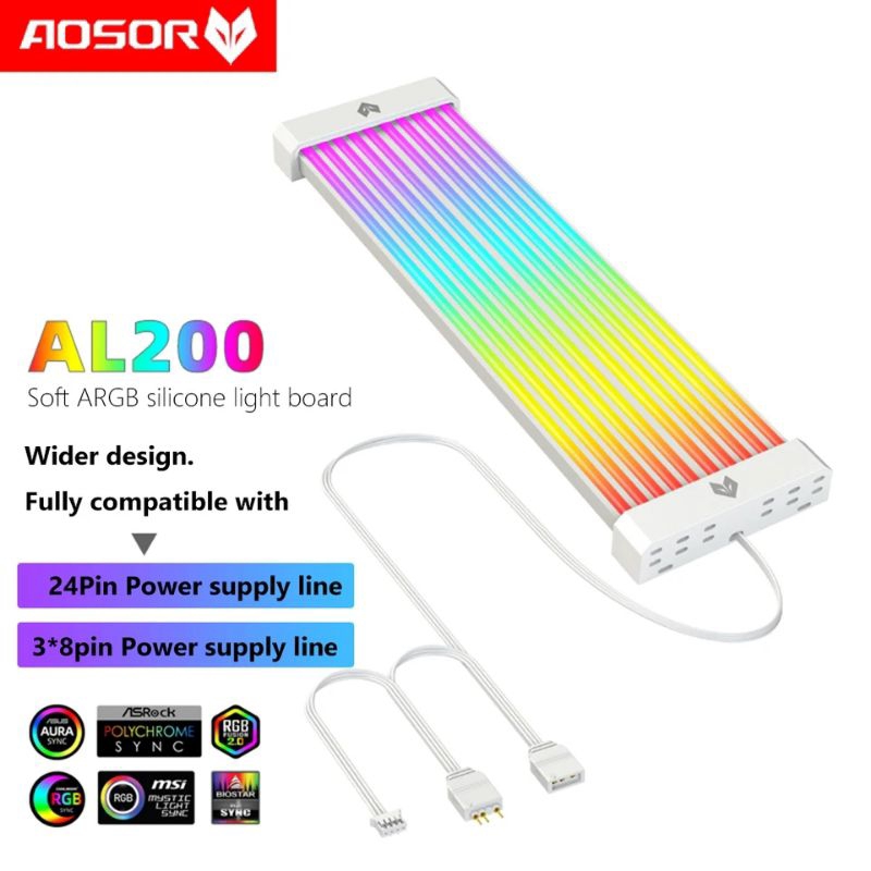 สายแถบแสงเส้นไฟ Coolmoon Aosor AL200 AL 200 A RGB ARGB Sync 5V 3Pin