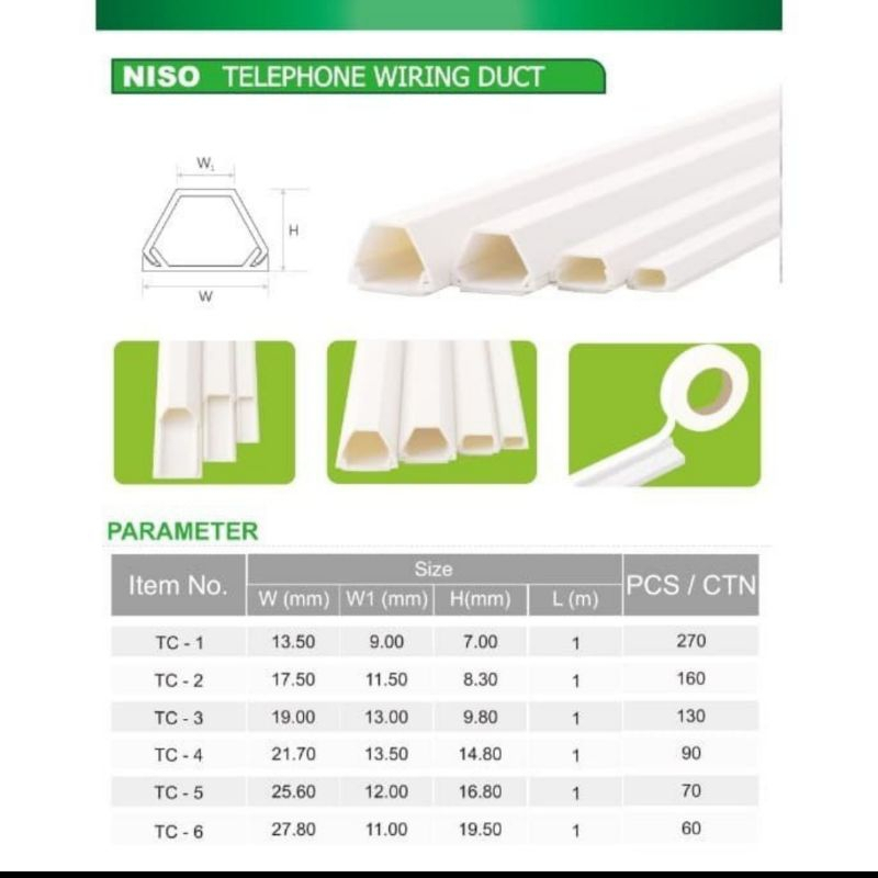 NISO สายท่อ Tc1 Tc2 Tc3 Tc4 Tc5 Tc6 TC Niso Kebel Protector