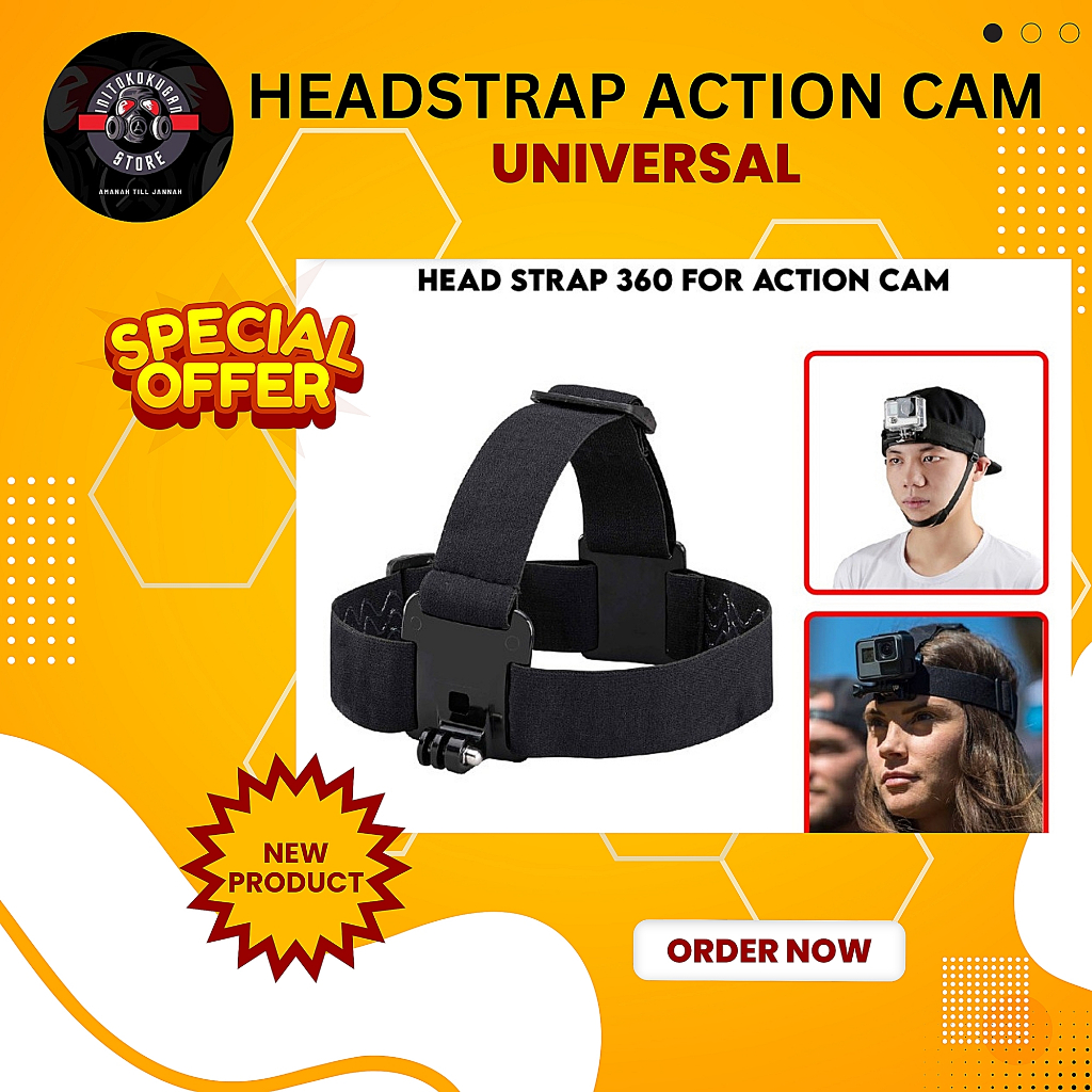Headstrap พร้อมกาวกันลื่นสําหรับ gopro xiaomi bpro kogan Action Cam