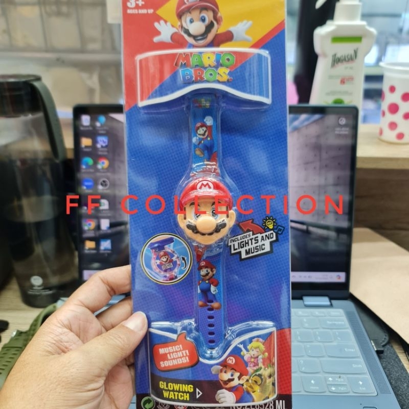 CHILDRENS WATCH LAMP CHARACTER MUSIC SUPERHERO สําหรับ BOYS MARIO BROS ต้นฉบับ