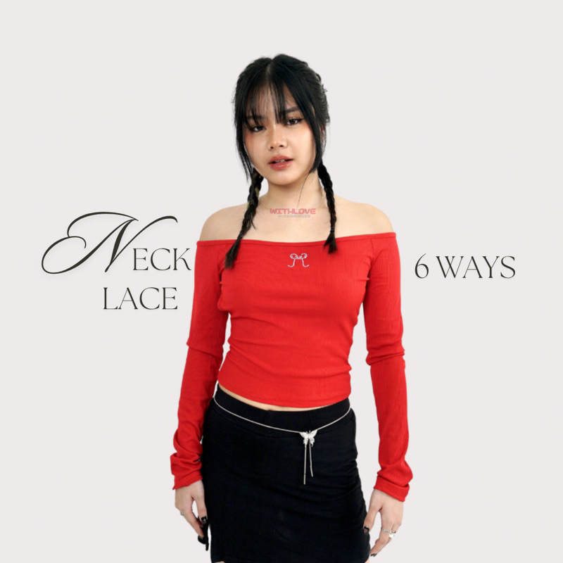 พร้อมความรัก สร้อยคอพรีเมี่ยมสีเงิน Y2K | สร้อยคอ Y2k | 6 ดูใน1สินค้า