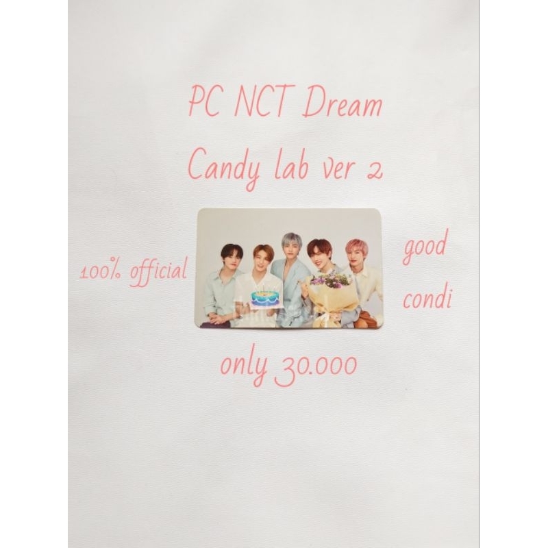 [ฟรี 1 MERCH OFFICIAL ใช้ได้หลายแบบ] โฟโต้การ์ด พีซี nct dream candy lab Group vol 2 Version 2
