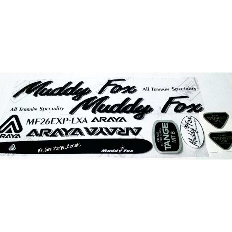 สติ๊กเกอร์จักรยาน ARAYA MUDDY FOX