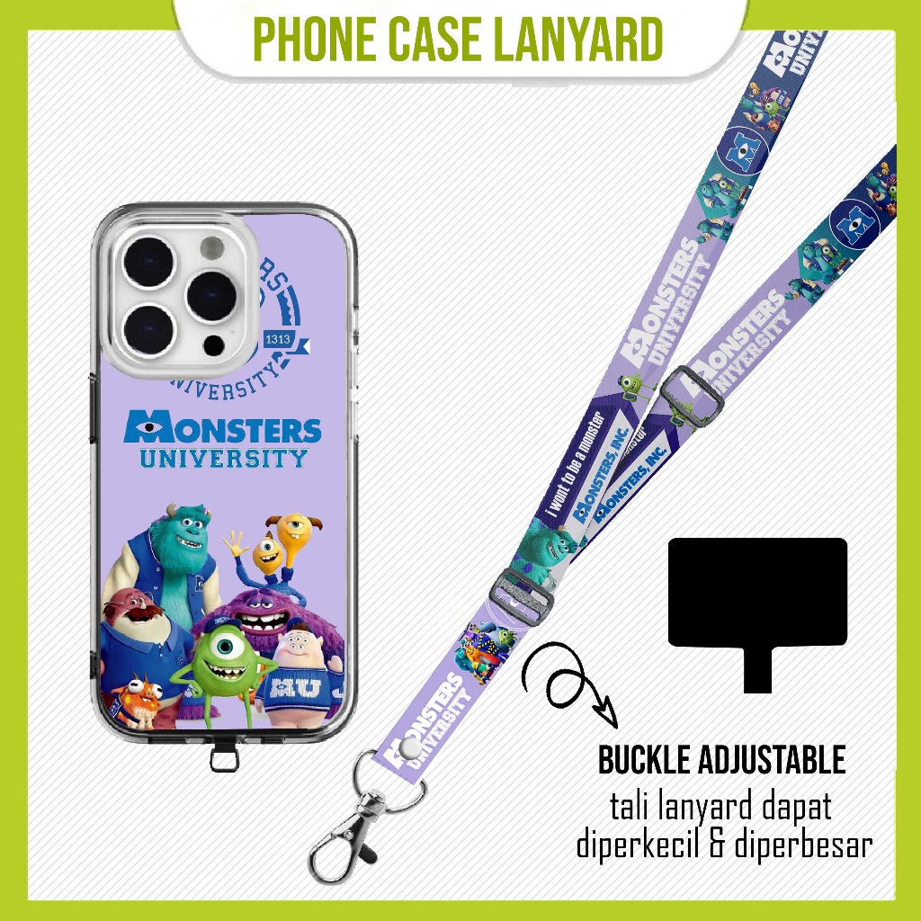 GANTUNGAN [SOFTCASE SET] Monster INC University Case Lanyard Strap Mobile Phone Hanger a15 a16 a54 a