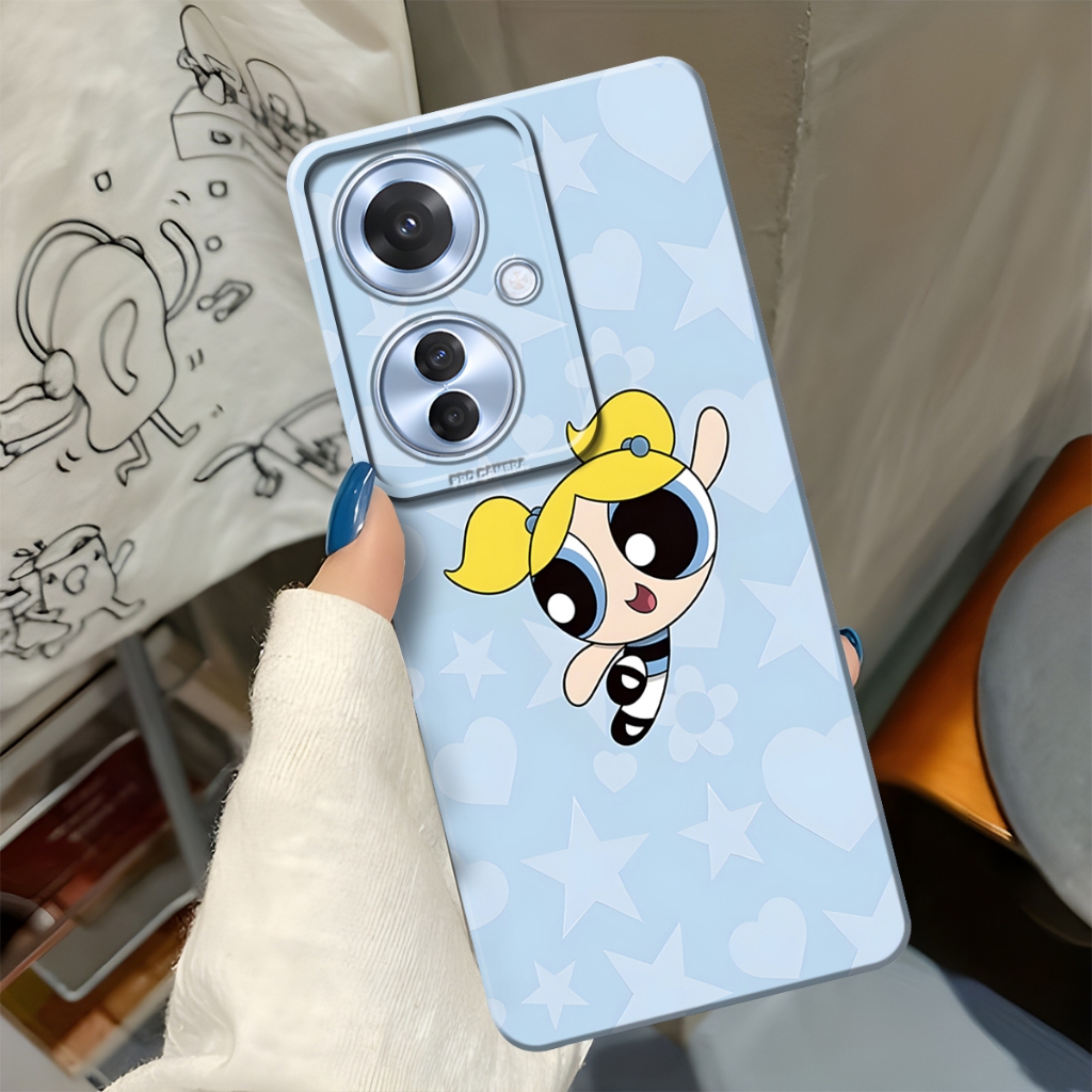 Softcase Procamera สําหรับ OPPO RENO 11F ซิลิโคนล่าสุดการ์ตูน Motif Powerpuff Girl น่ารักแฟชั่นกรณี 
