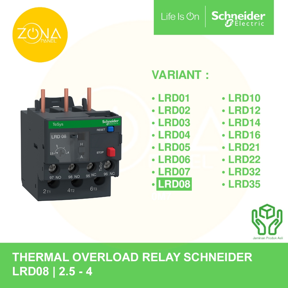 THERMAL OVERLOAD RELAY SCHNEIDER LRD08 LRD 08 2.5-4A ใหม่ต้นฉบับ