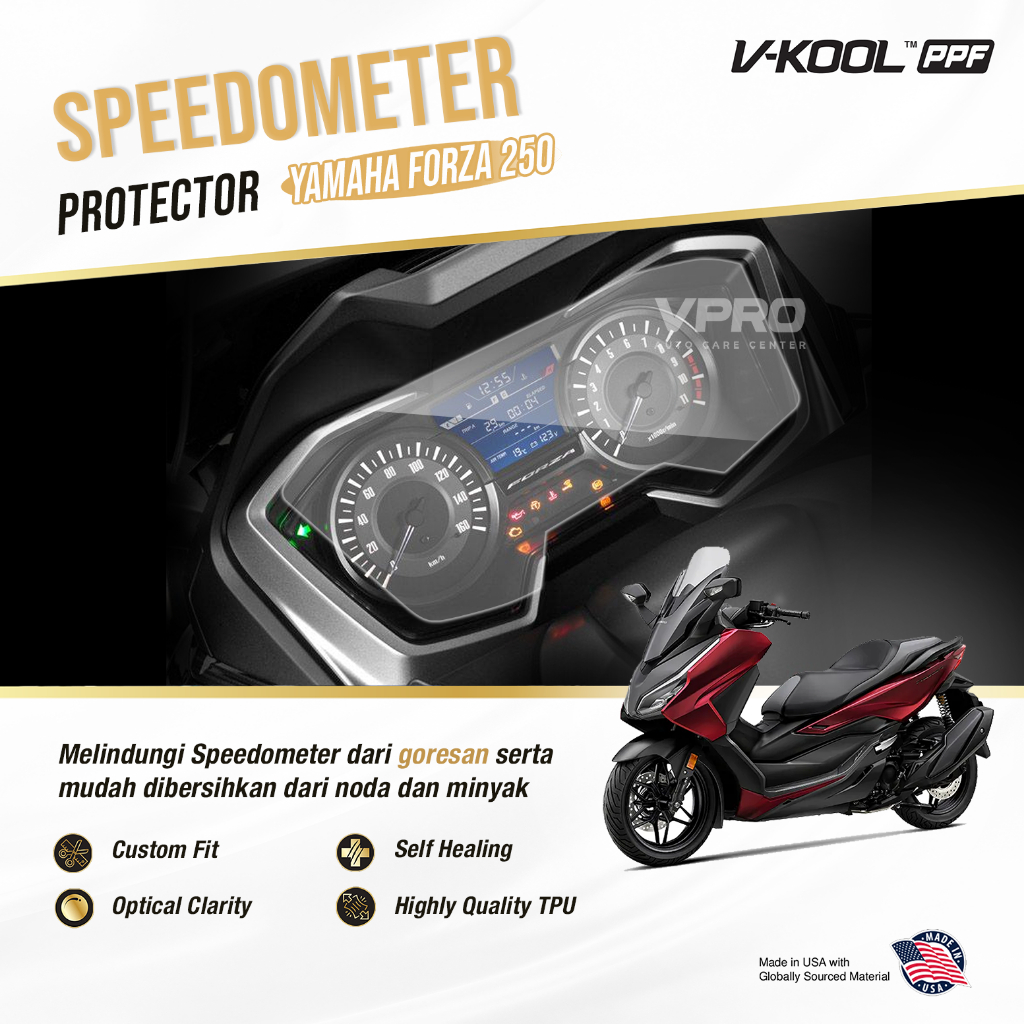 VKOOL PPF มอเตอร์วัดความเร็ว Honda Forza 250 | รถมอเตอร์ไซค์กันรอย