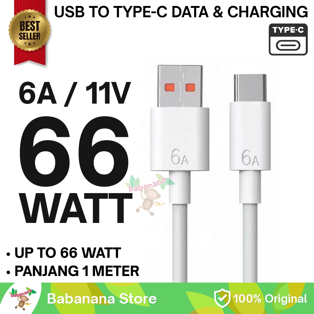 USB TO TYPE-C DATA CABLE 66WATT CABLE สําหรับ TYPE C 1M 11V 6A FAST CHARGING