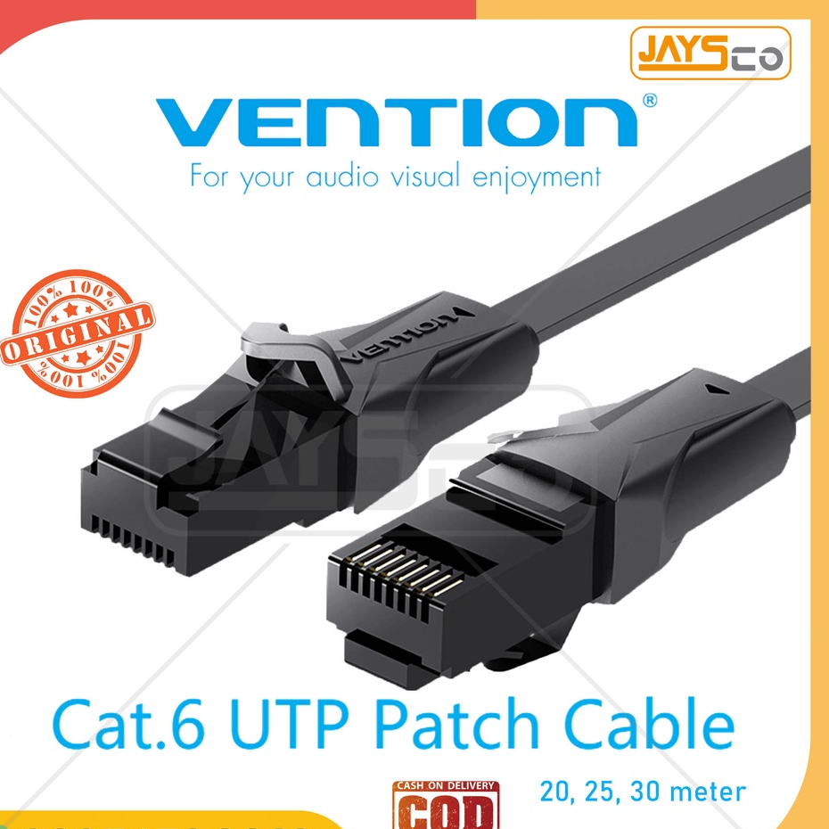 Vention สาย LAN แบบแบน RJ45 Cat6 UTP CAT 6 20m 25m 30m