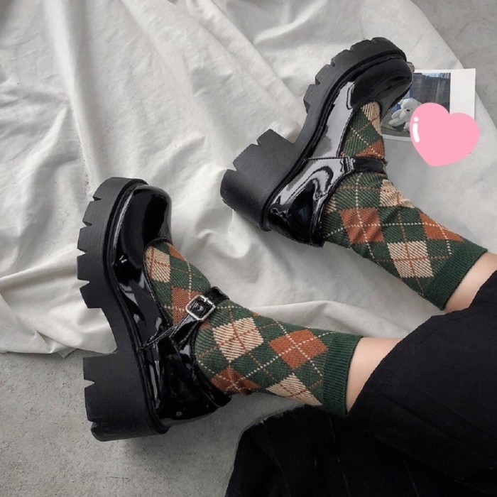 Mary Jane Women& 39;s Docmart Shoes Korean Style Chunky Block Heels Shoes