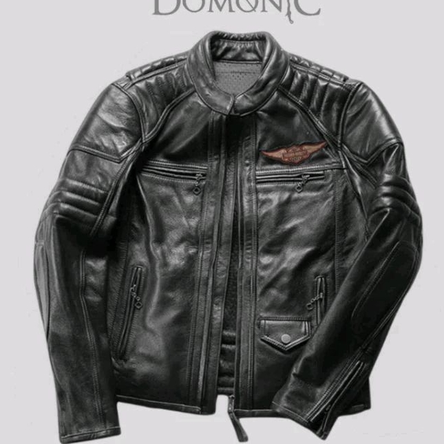 Harley DAVIDSON เสื้อแจ็คเก็ตหนังวัวแท้ SERANGKEN BRAZIL เสื้อแจ็คเก็ตมอเตอร์ไซค์ผู้ชายแฟชั่น MENS L