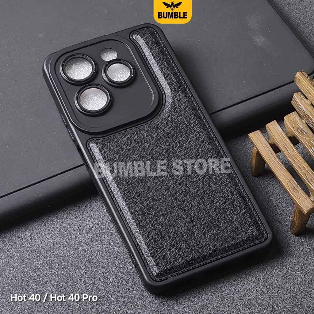 Bumble - Infinix Hot 40 Infinix Hot 40 Pro - เคส Leather Pro Black Softcase Infinix Hot 40 Infinix H
