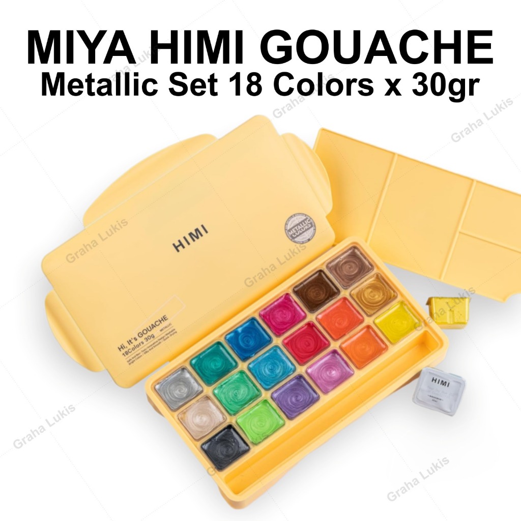 Miya Himi Gouache Metallic Set 18 สี x 30 gr
