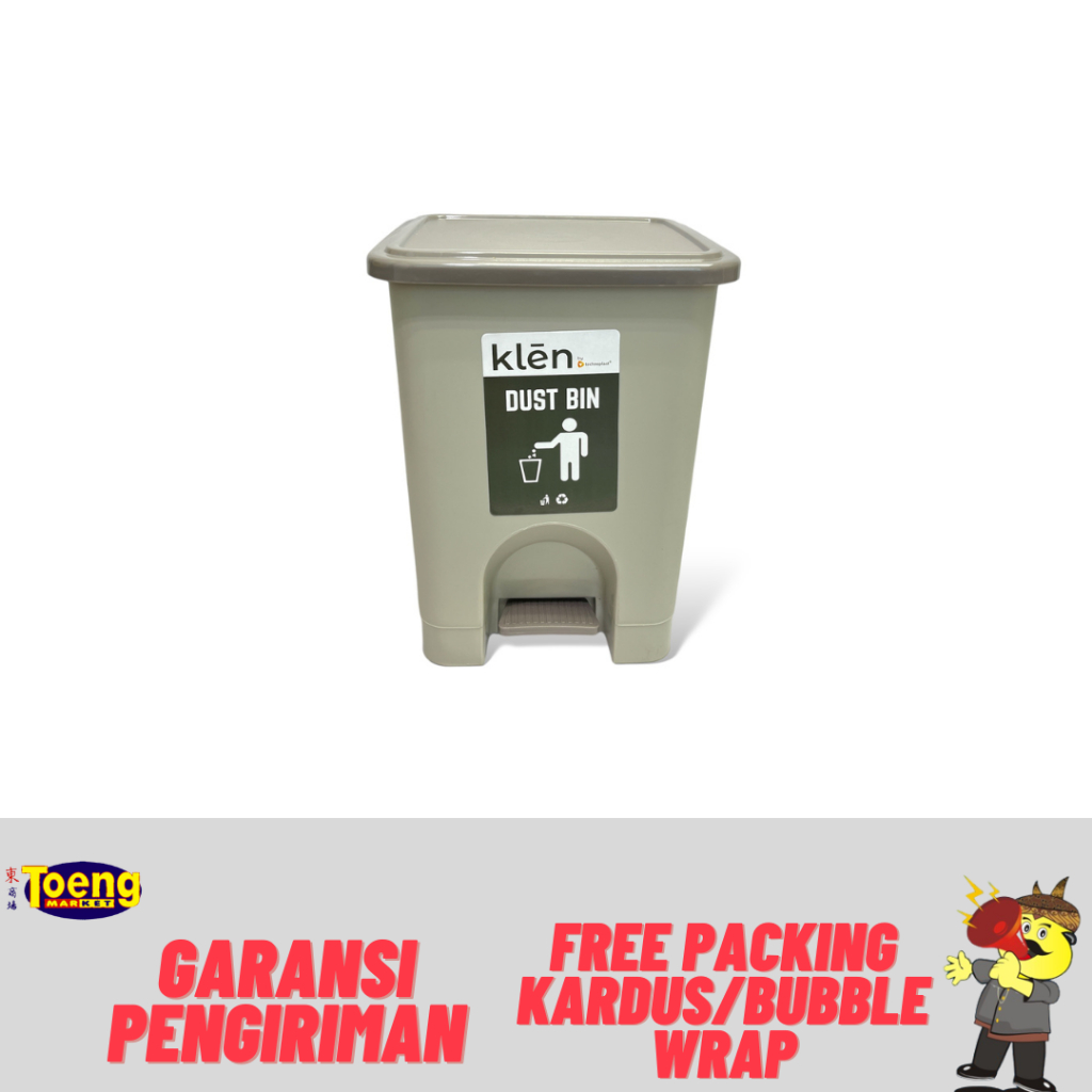 DUSTBIN SQUARE 13.7L KLEN D101.TIDU/6P TP / กล่องรางน้ํา