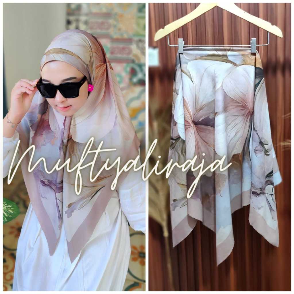 ฮิญาบคุณภาพระดับพรีเมียม VUAL MATERIAL SUBLIM DENAY ผ้าคลุมสี่เหลี่ยมธรรมดา motif