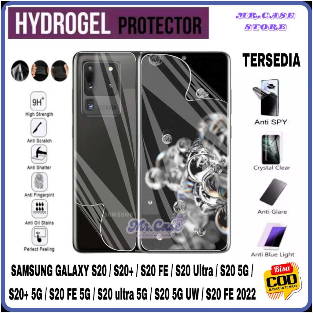 ไฮโดรเจลป้องกันรอยขีดข่วน SAMSUNG S20 / S20+ / S20 FE / S20 ULTRA / S20 5G / S20+ 5G / S20 FE 5G / S
