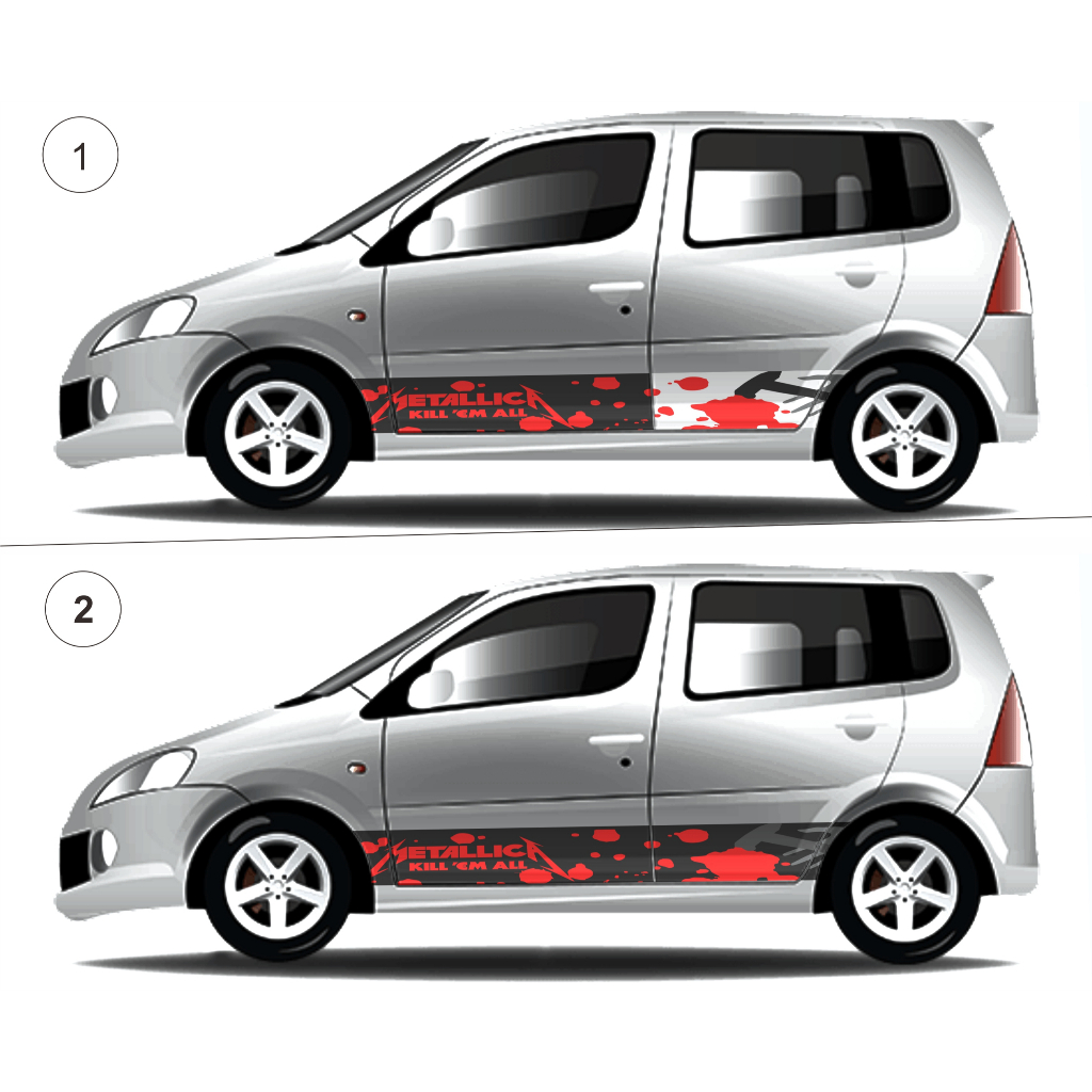 DAIHATSU YRV สติ๊กเกอร์ตัดรถยนต์, COOL VARIATION CAR BODY STRIPING STICKERS