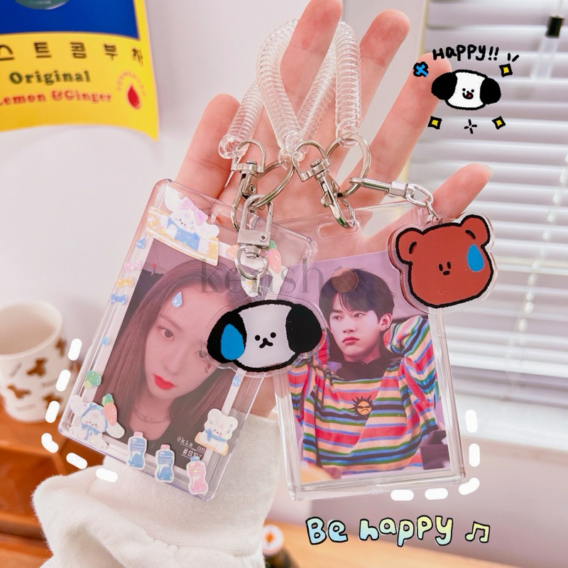 Gantungan Kensho Id Card Holder Acrylic Transparent Set/ Acrylic Photocard/Kpop Idol Holder/Keychain