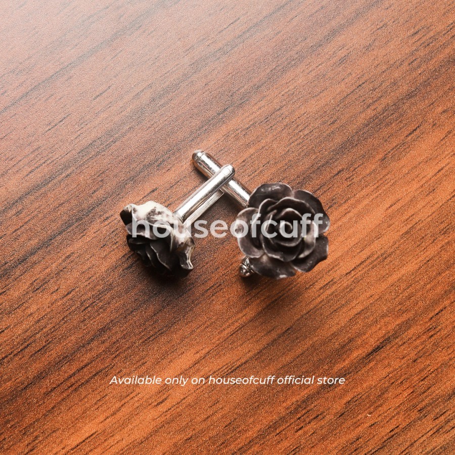 Houseofcuff Cufflinks Cufflinks Flower Wax Black