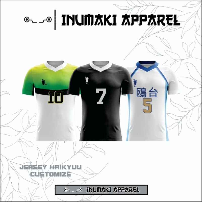 เสื้ออนิเมะ Haikyuu - (Inarizaki, Itachiyama, Kamomedai) ฟรี / หมายเลขชื่อและหลังแบบกําหนดเองได้