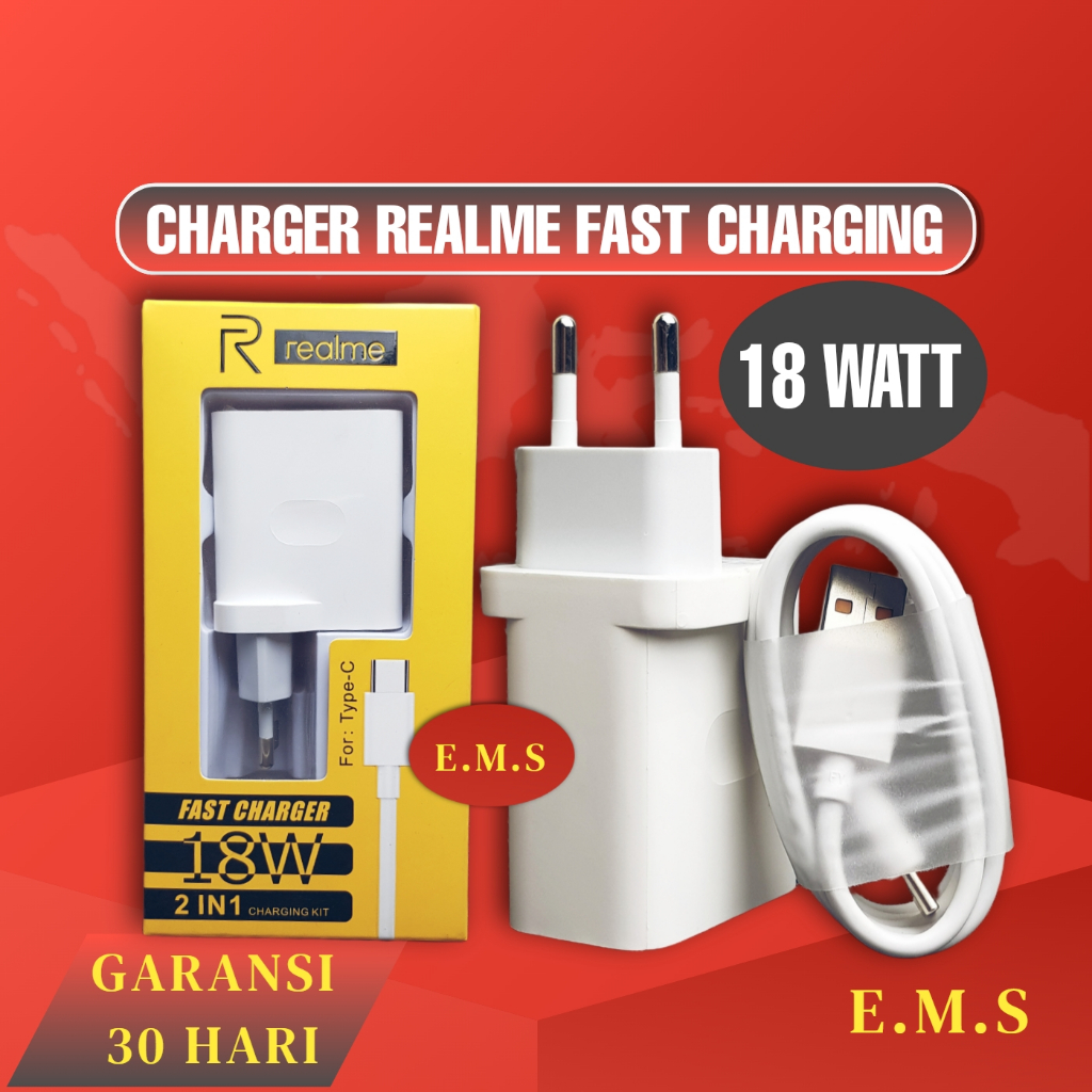 Original REALME 8 5G Fast Charging 18W 18 วัตต์ USB C CHARGER
