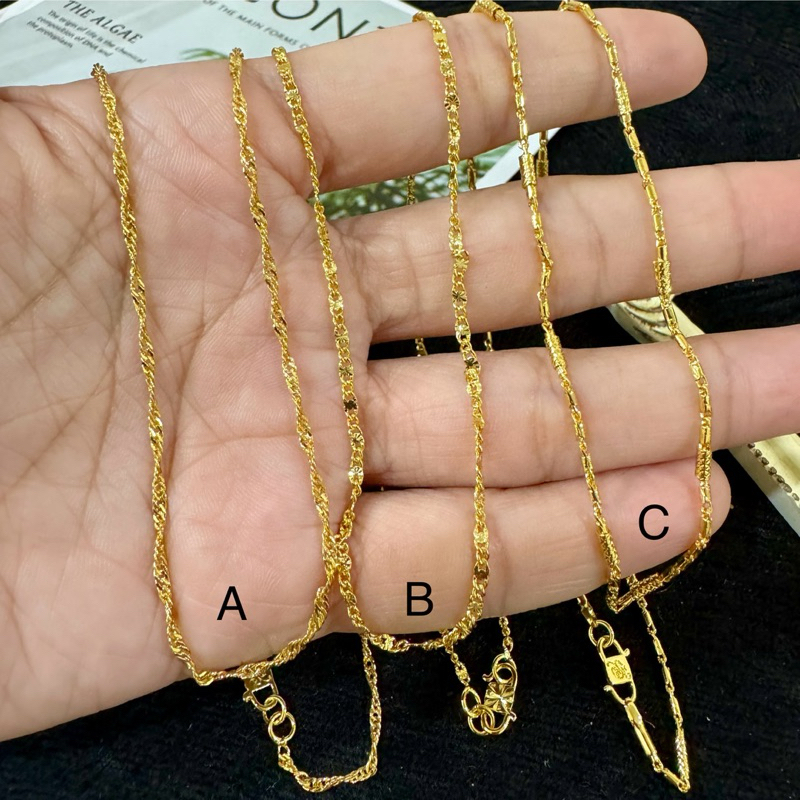 Yaxiya สร้อยคอโซ่ธรรมดา 45ซม. สี 24k K04189