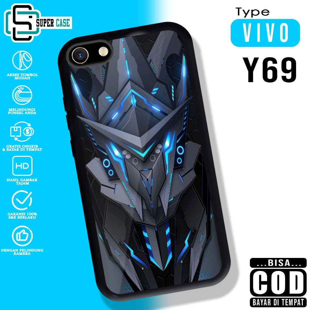VIVO Y69 SuperCase Motif Case [GLX] เคสมือถือกระจกเคลือบเงาแบบกําหนดเอง Softcase กระจกเคลือบเงา CAN 