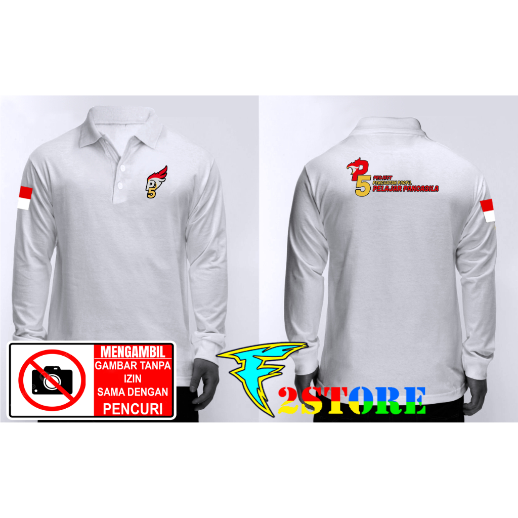 เสื้อยืดคอปกรุ่นเสื้อยืดคอปก PROJEK STRENGTHENING PANCASILA STUDENT PROFILE - P5 SHORT - LONG F2ASTO