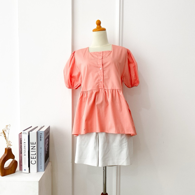 KEMEJA KATUN Eleonor.idn Selena เสื้อคอเหลี่ยม fit to XL Cotton / เสื้อคอเหลี่ยมผู้หญิง / เสื้อเชิ้ต