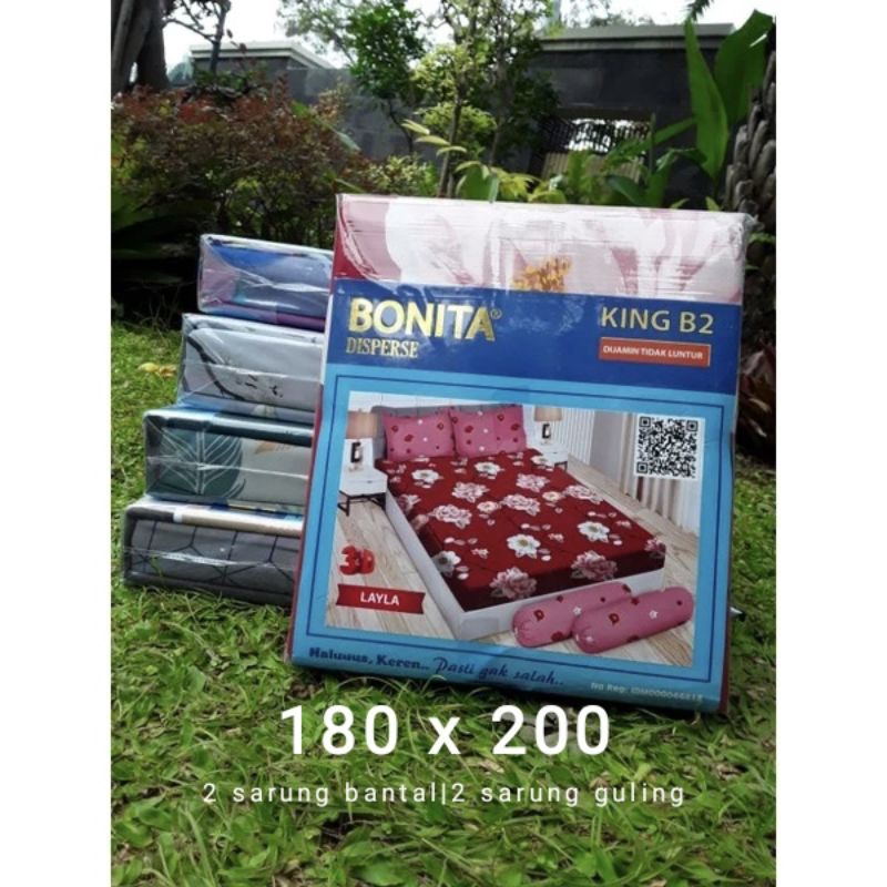 ORIGINAL BONITA KING BED SHEET ขนาด 180x200 B2 (ปลอกหมอน 2 ใบ, ปลอกหมอนข้าง 2 ใบ)