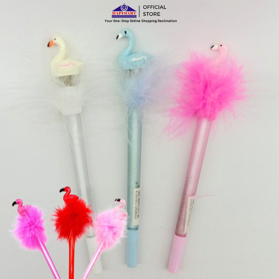 Feather Flamingo Gel Pen หมึกสีดํา/ปากกาเจลตัวละครฟลามิงโกน่ารัก