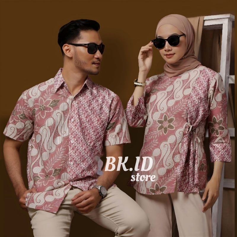OFFICE BATIK ID เสื้อบาติกผู้หญิง with Asmarandana Series Motif PEKALONGAN ไซส์ M, L, XL, XXL || บีเคอิล