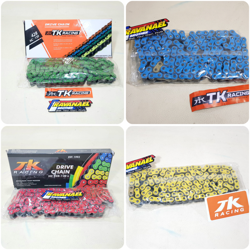โซ่แข่ง TK 428 HC - 130 140 L โซ่ 428HC สีน้ําเงิน เหลือง แดง