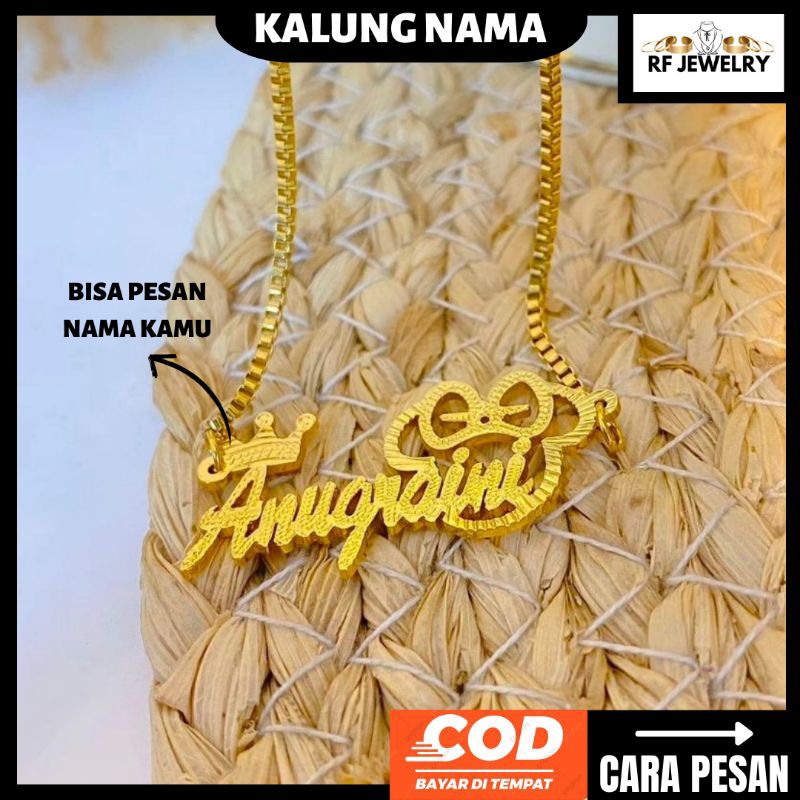 RF JEWELRY - สร้อยคอชื่อเด็กไทเทเนียมป้องกันสนิม