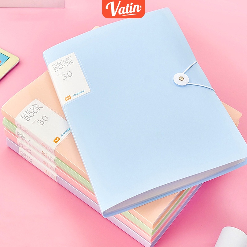 ที่ใส่ใส f4 Map/ แฟ้มใส่เอกสาร แฟ้มใส่เอกสาร A4 A4/F4 20/30/40 หน้า สีพาสเทล-Vatin_Shop