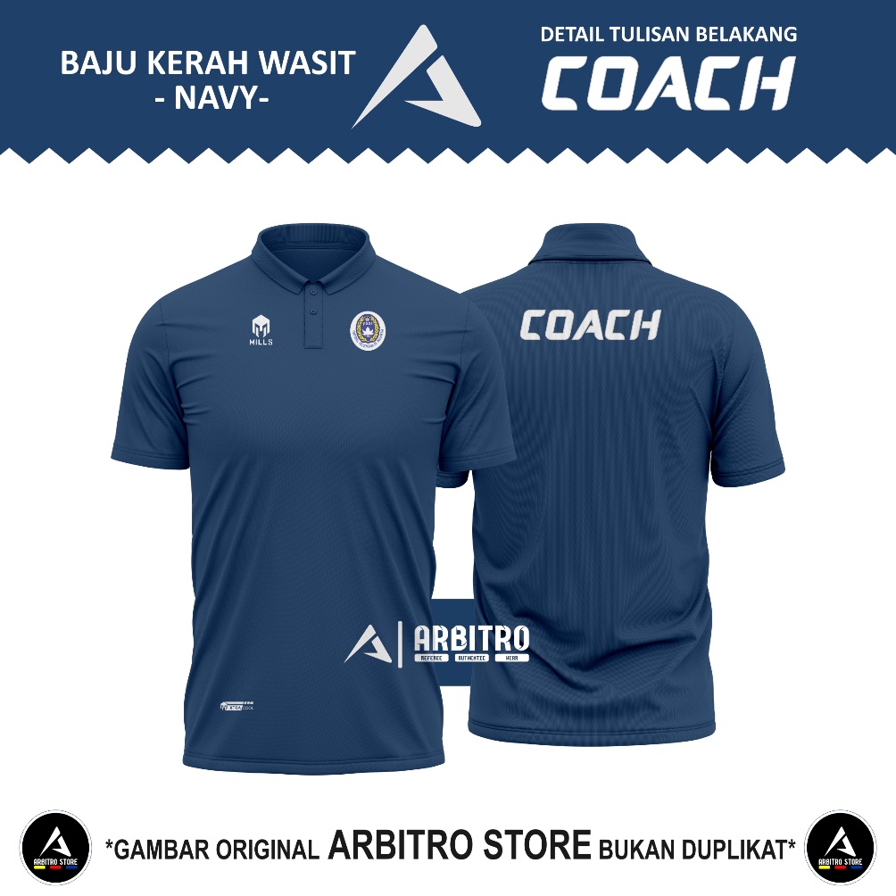 CODE R13I COACH MATCH COMMUNITY OFFICIAL MILANO NAVY REFEREE COLLAR SHIRT