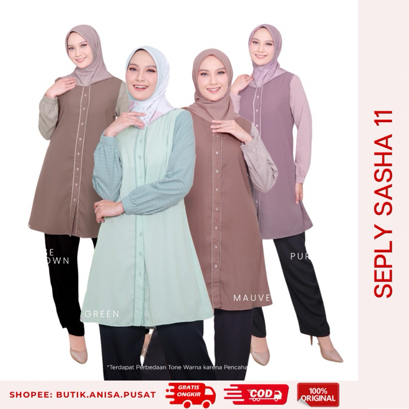 PUSAT25 - SEPLY เสื้อท็อปผู้หญิง SASHA 11 สีเขียว สีม่วง Mauve Rose Brown