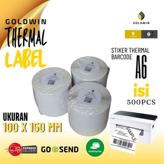 STICKER KERTAS THERMAL LABEL 100X150 MM A6 500 LEMBAR