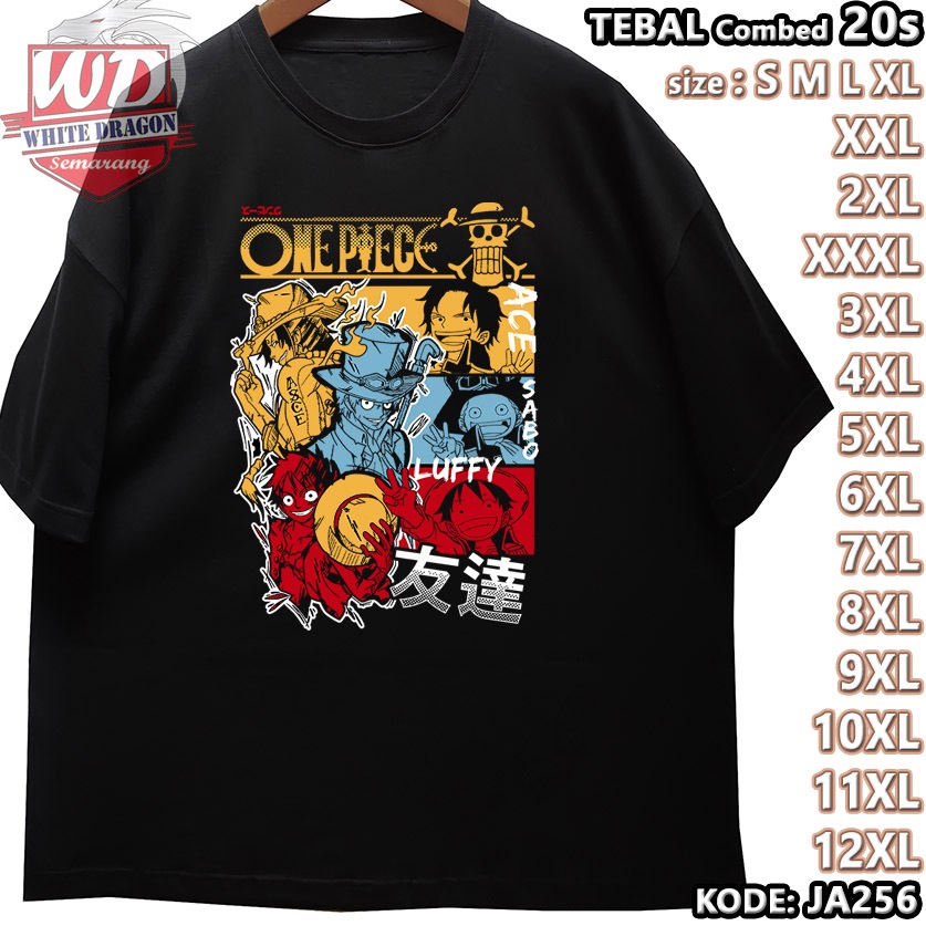 ONE PIECE เสื้อยืดขนาดใหญ่รหัส JA256 JUMBO 2XL 3XL 4XL 5XL 6XL 7XL 8XL 9XL 10XL 11XL 12XL