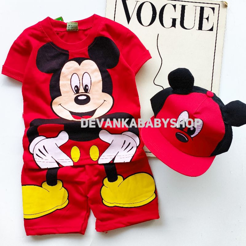 เสื้อผ้าเด็กผู้ชายพร้อมมิกกี้เมาส์ MOTIF, ชุดเด็กน่ารักและเด็กผู้หญิงพร้อมหมวกสําหรับ AGES 1-10 ปี
