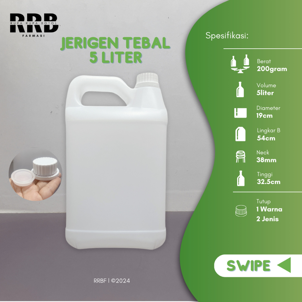 (แพ็ค 10 ชิ้น) 5 ลิตร JERRY CAN + น้ํามันหมวกสมบูรณ์ JERRY CAN HDPE FOOD GRADE JERRY CAN 5 ลิตร JERR