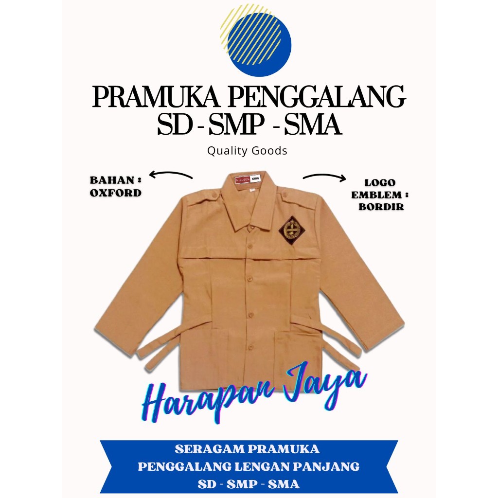 KEMEJA SCOUT SCHOOL UNIFORMS FOR ELEMENTARY SCHOOL, MIDDLE SCHOOL, HIGH SCHOOL, LONG-SLEEVED SCOUT เ