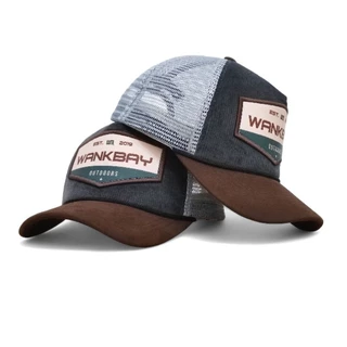 Wankbay Trucker Outdoor Corduroy haxagon หมวกตาข่ายผู้ชาย