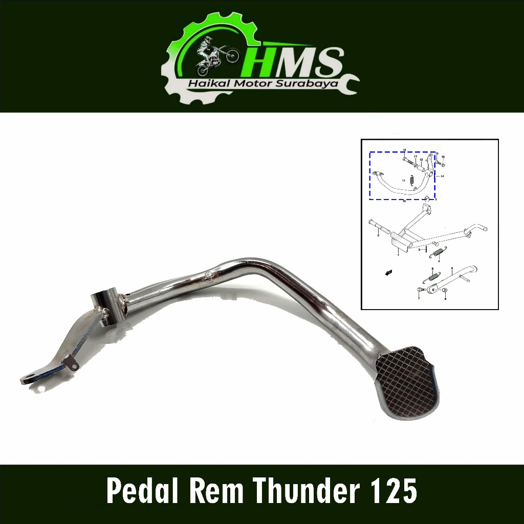 Thunder 125 แป้นเบรก - Vedal Fedal ด้านหลังขอบล่างเบรค Break Footrest Thunder ใหม่ 125