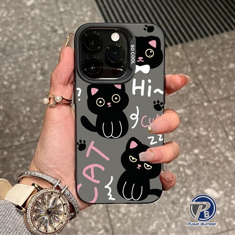 SS899 PREMIUM MATTE HARD CASING HP BLACK CAT COMPATIBLE สําหรับ REALME 5 6 C71 14 14T C75 13 PRO C60