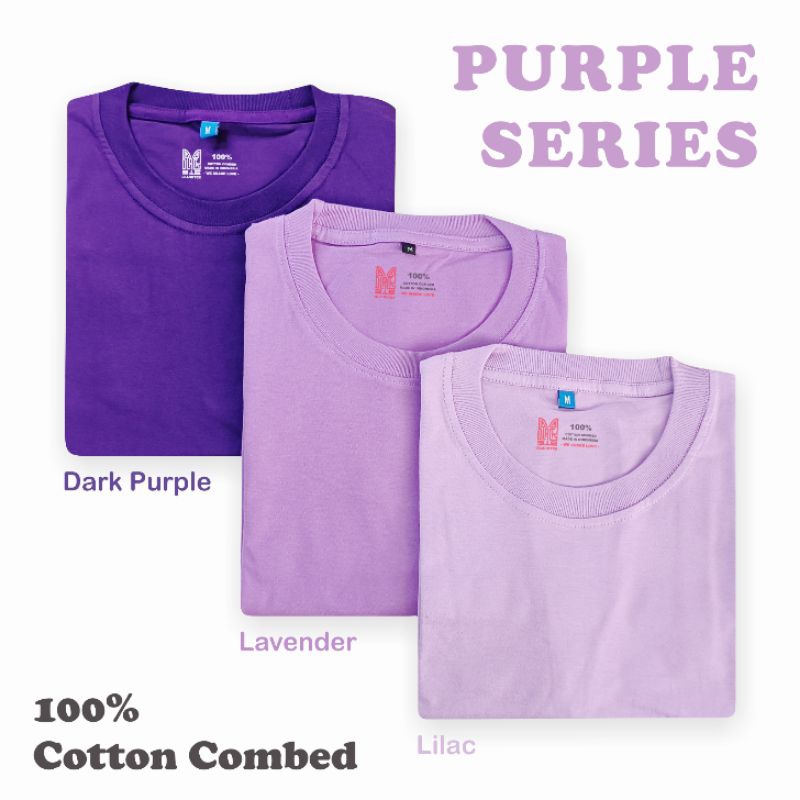 UNGU Tokobajumu เสื้อยืดแขนสั้นธรรมดา Cotton Combed 30s Purple Purple Series Lilac Lavender Purple D