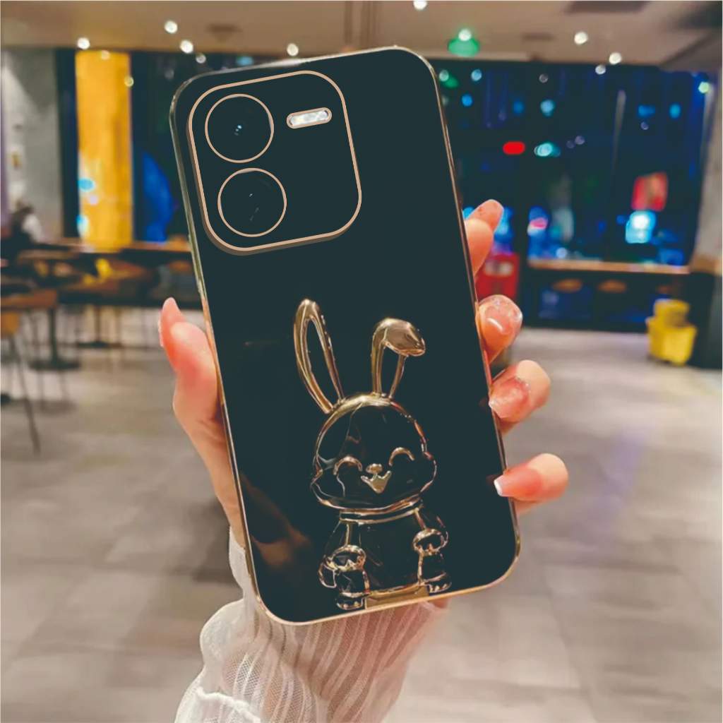 Softcase IQOO Z9X Premium Silicon free Rabbit Phone Holder