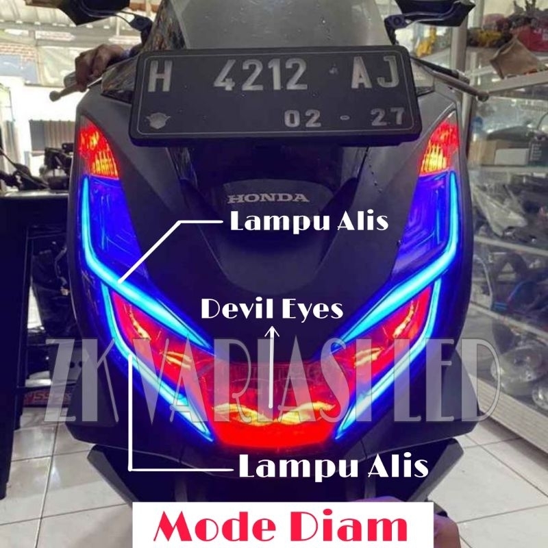 แพ็คเกจไฟคิ้ว สําหรับ PCX 160 LED DRL รถจักรยานยนต์ One set ฟรีปีศาจ