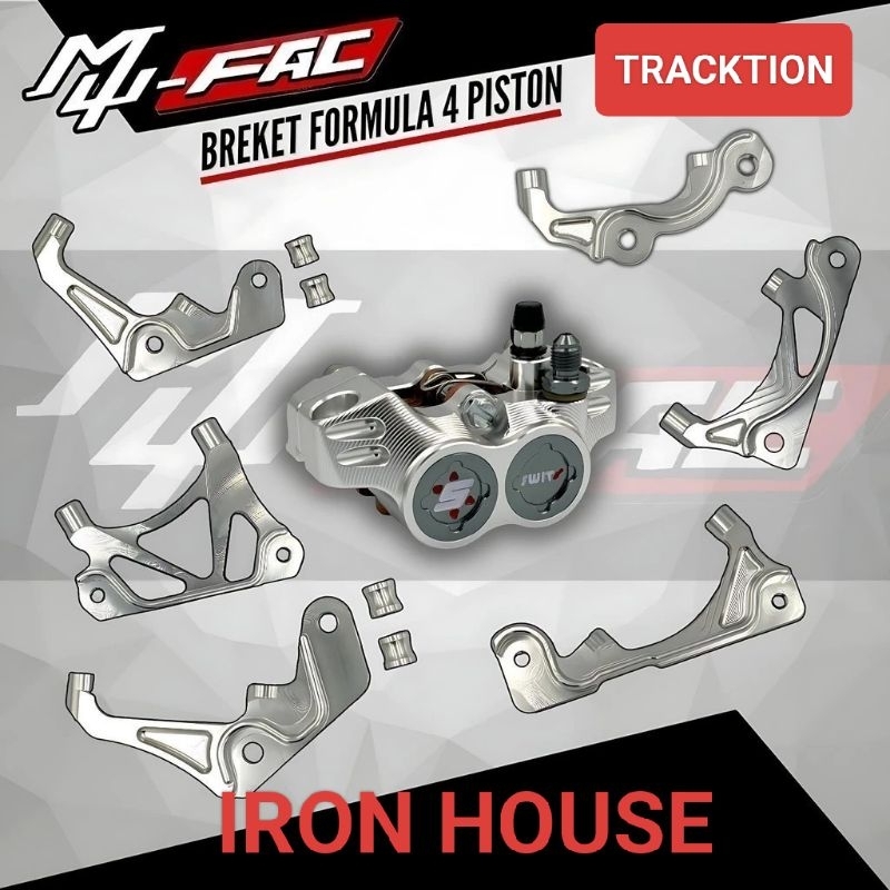 สูตร FRONT CALIPER BRACKET 4 PISTON SWITS TRACKTION VARIO BEAT NMAX AEROX PCX NOUVO